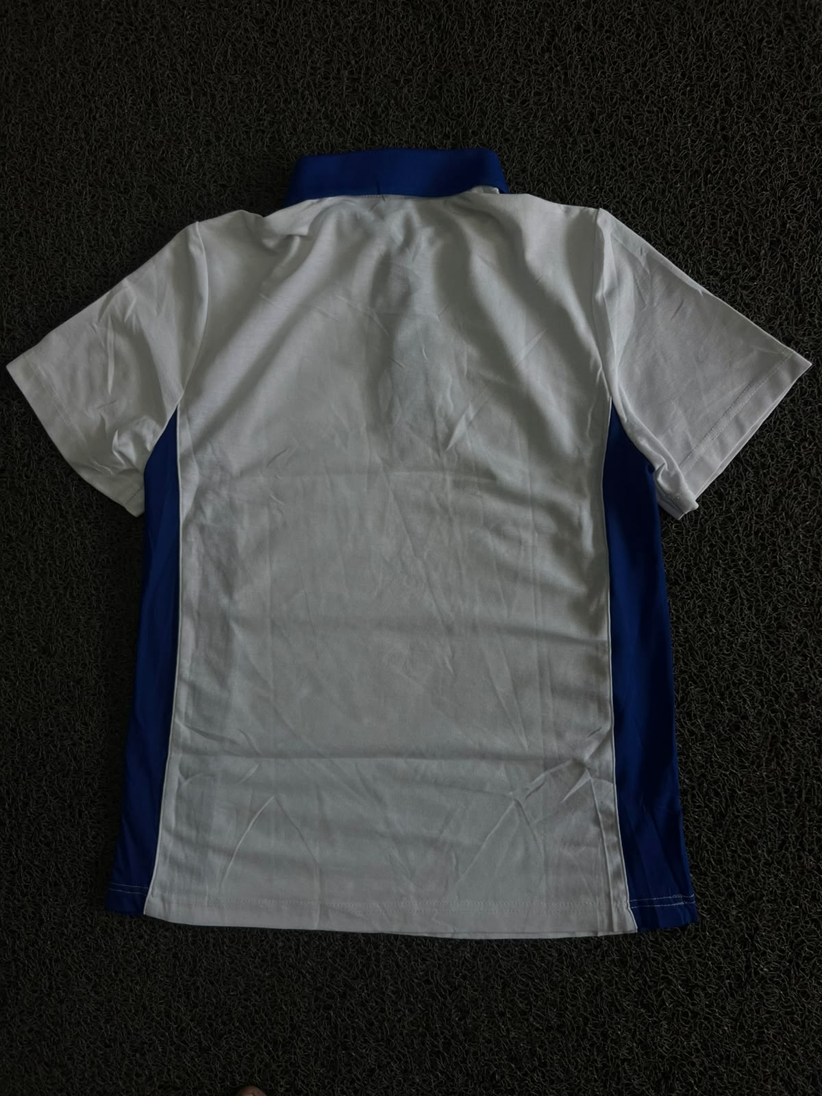 White & Blue Contrast Collar Polo T-Shirt