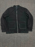 Minimalist Black Utility Zip Jacket with Contrast Stitching