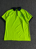 Premium Neon Green Dry-Fit Half Zip Polo T-Shirt with Collar