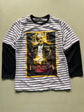 The Godfather Printed Striped Full Sleeve Layered Oversized T-Shirt