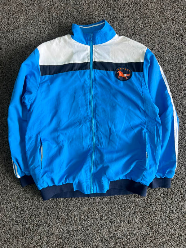 Vintage Blue & White Colorblock Track Jacket ⚠️ Small Stains