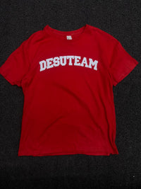 Red Desuteam Graphic Print Crew Neck T-Shirt