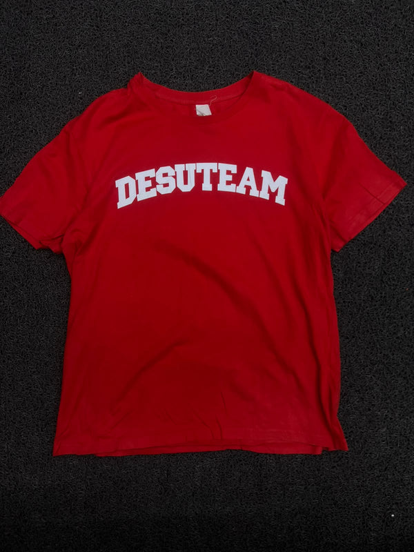 Red Desuteam Graphic Print Crew Neck T-Shirt