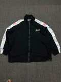 Stop Pushing Graphic Sleeve Black & White Zip-Up Windbreaker Jacket