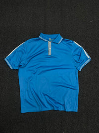 Vintage Blue Striped Collar Polo T-Shirt
