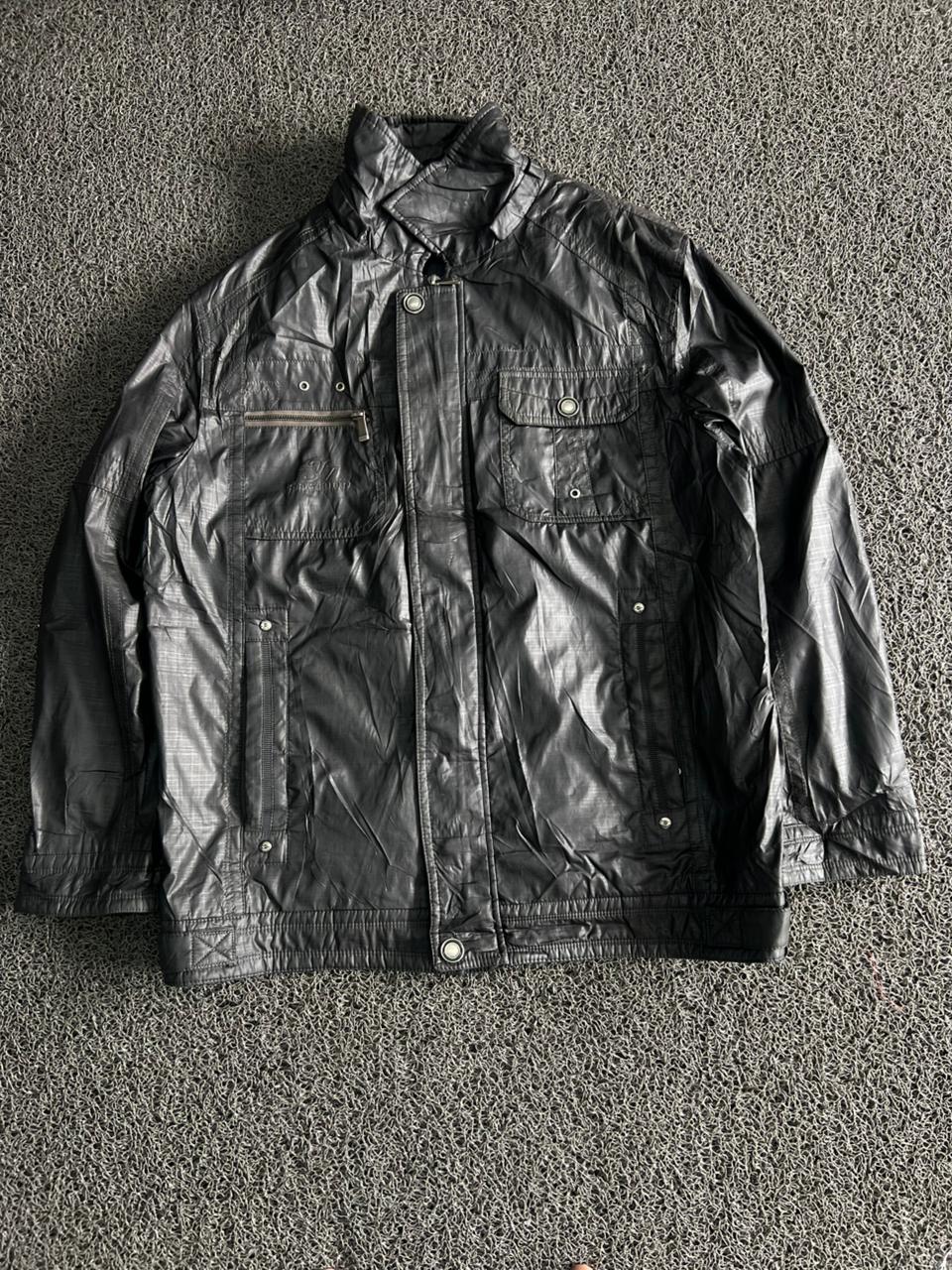 Black Utility Field Jacket – Lightweight Full Zip Multi Pocket Windbreaker (Black)