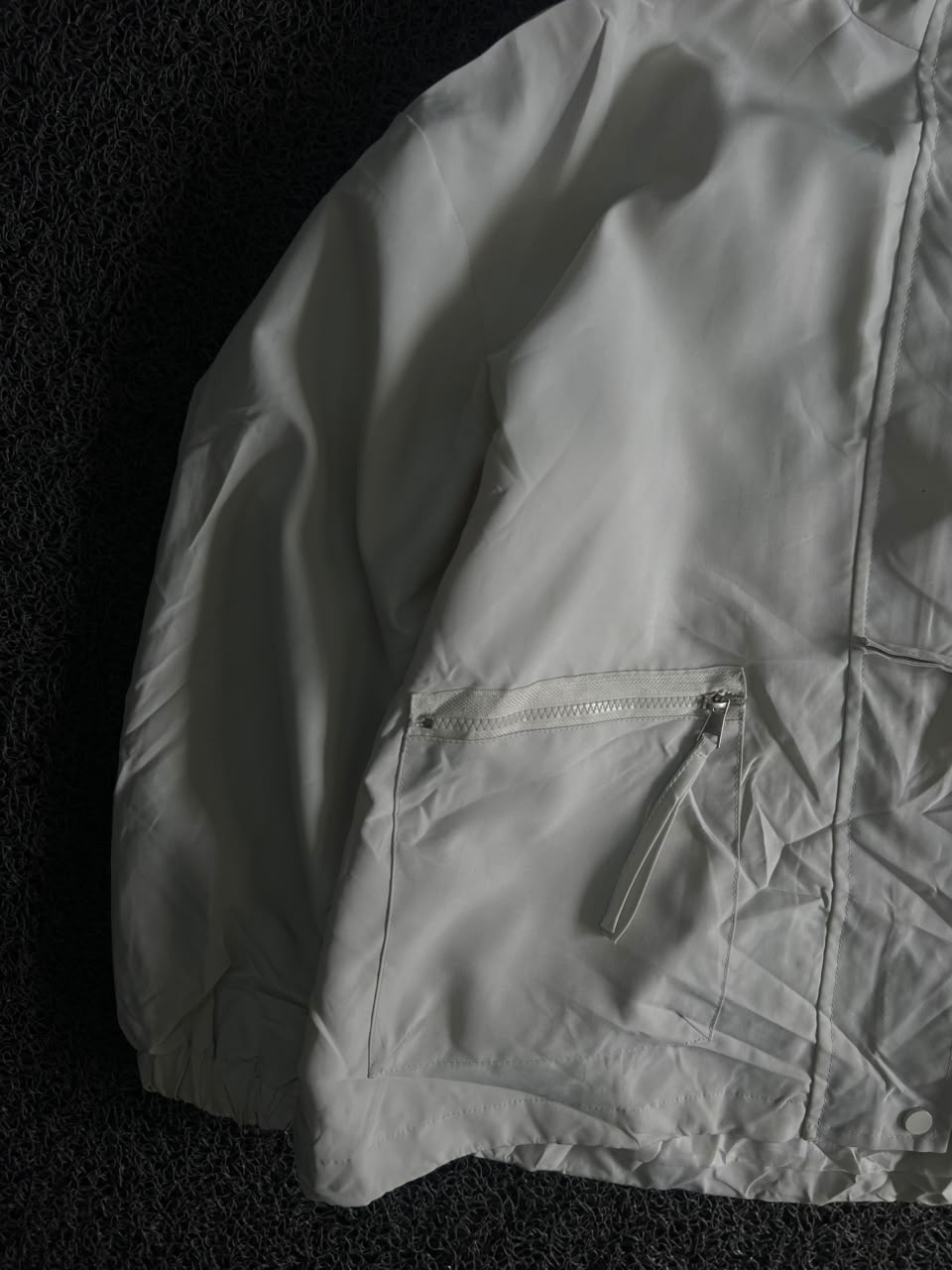 Lightweight White Hooded Streetwear Jacket