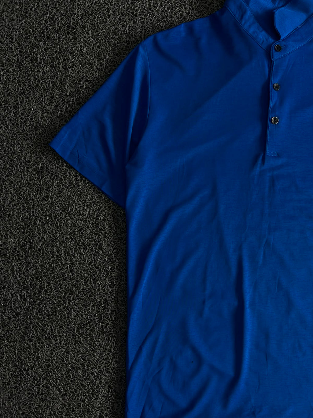 Mandarin Collar Henley T-Shirt – Short Sleeve Casual Cotton Tee
