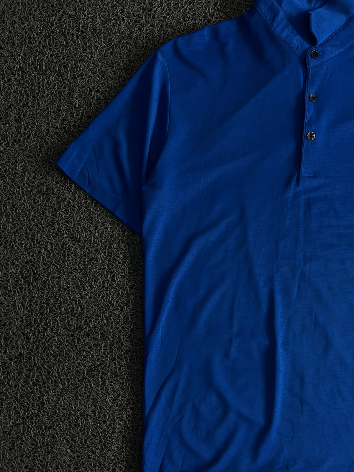Mandarin Collar Henley T-Shirt – Short Sleeve Casual Cotton Tee