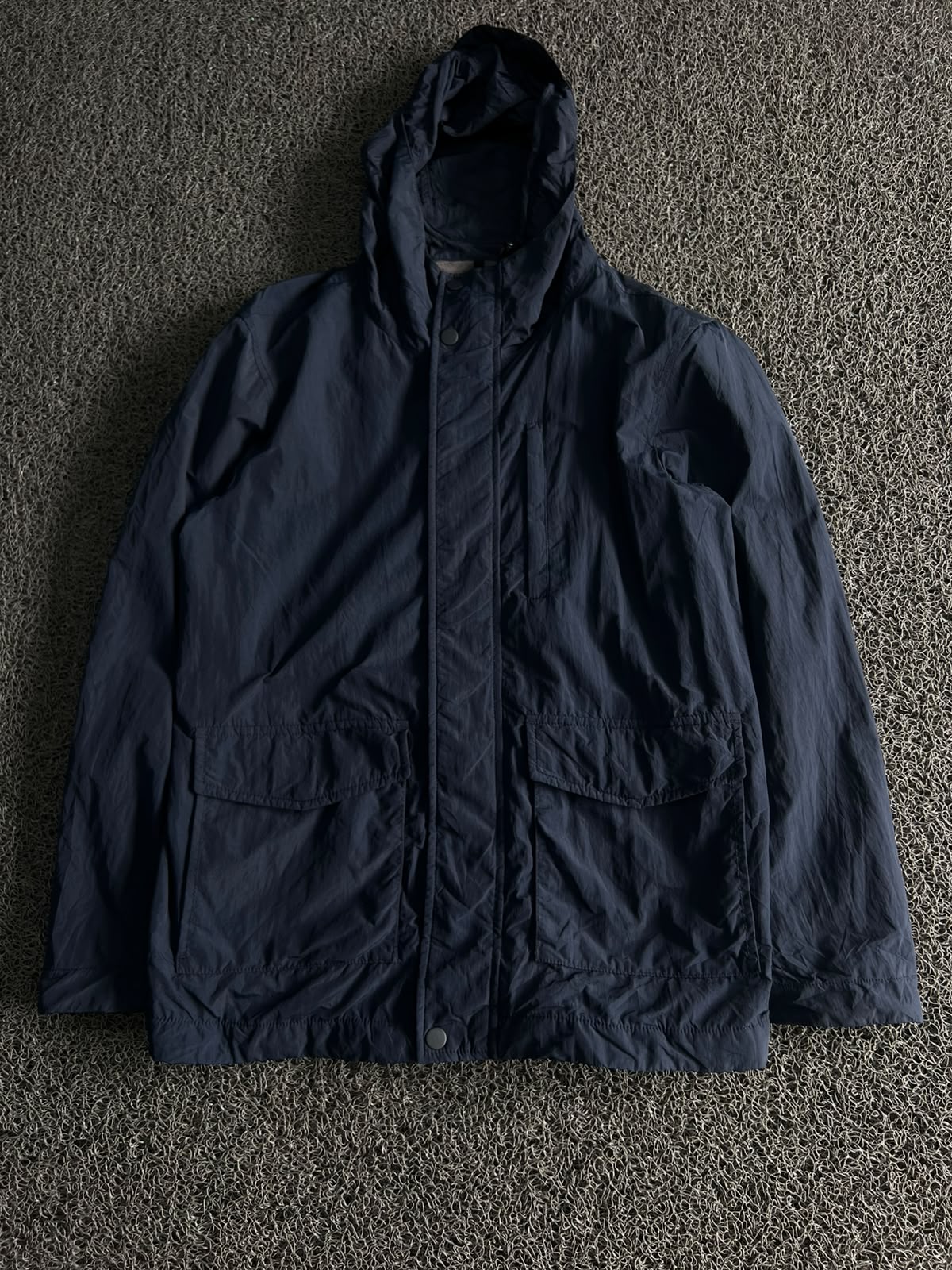 Classic Navy Hooded Utility Jacket