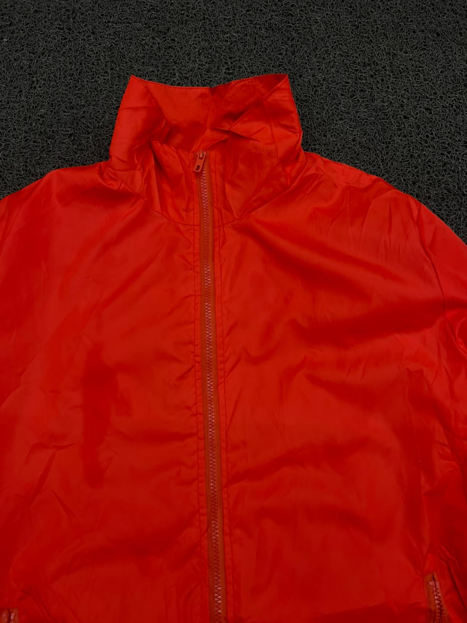 Red Full-Zip Stand Collar Jacket
