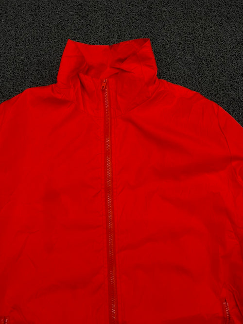Red Full-Zip Stand Collar Jacket