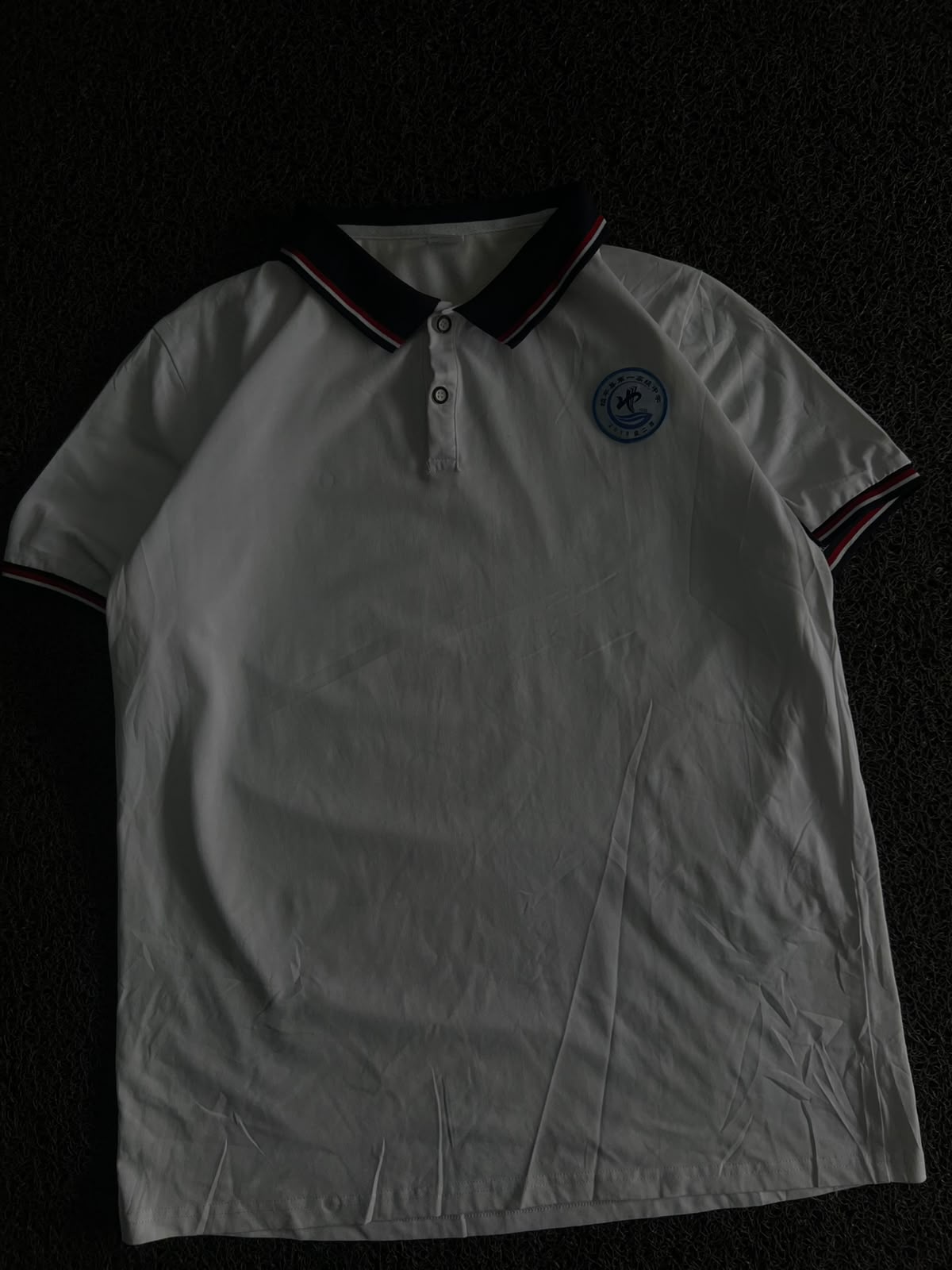 Vintage Polo T-Shirt with Contrast Striped Collar & Cuffs