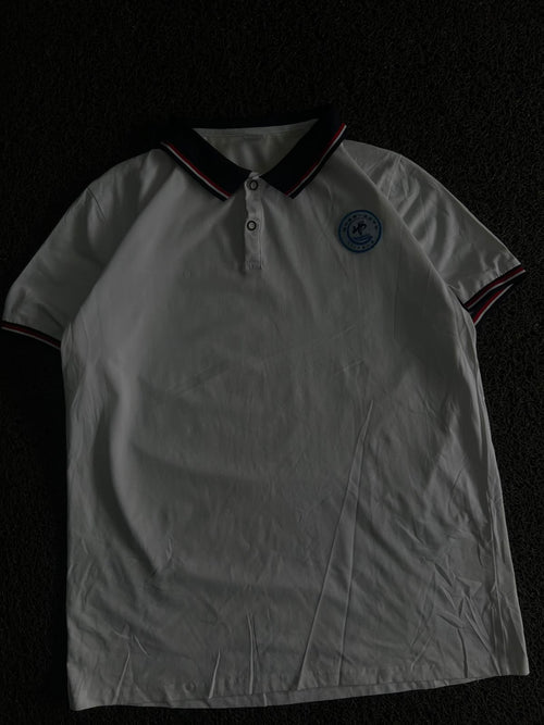 Vintage Polo T-Shirt with Contrast Striped Collar & Cuffs