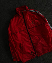 Vintage Red Polo Sport Track Jacket with Contrast Striped Sleeves – Thriftwear
