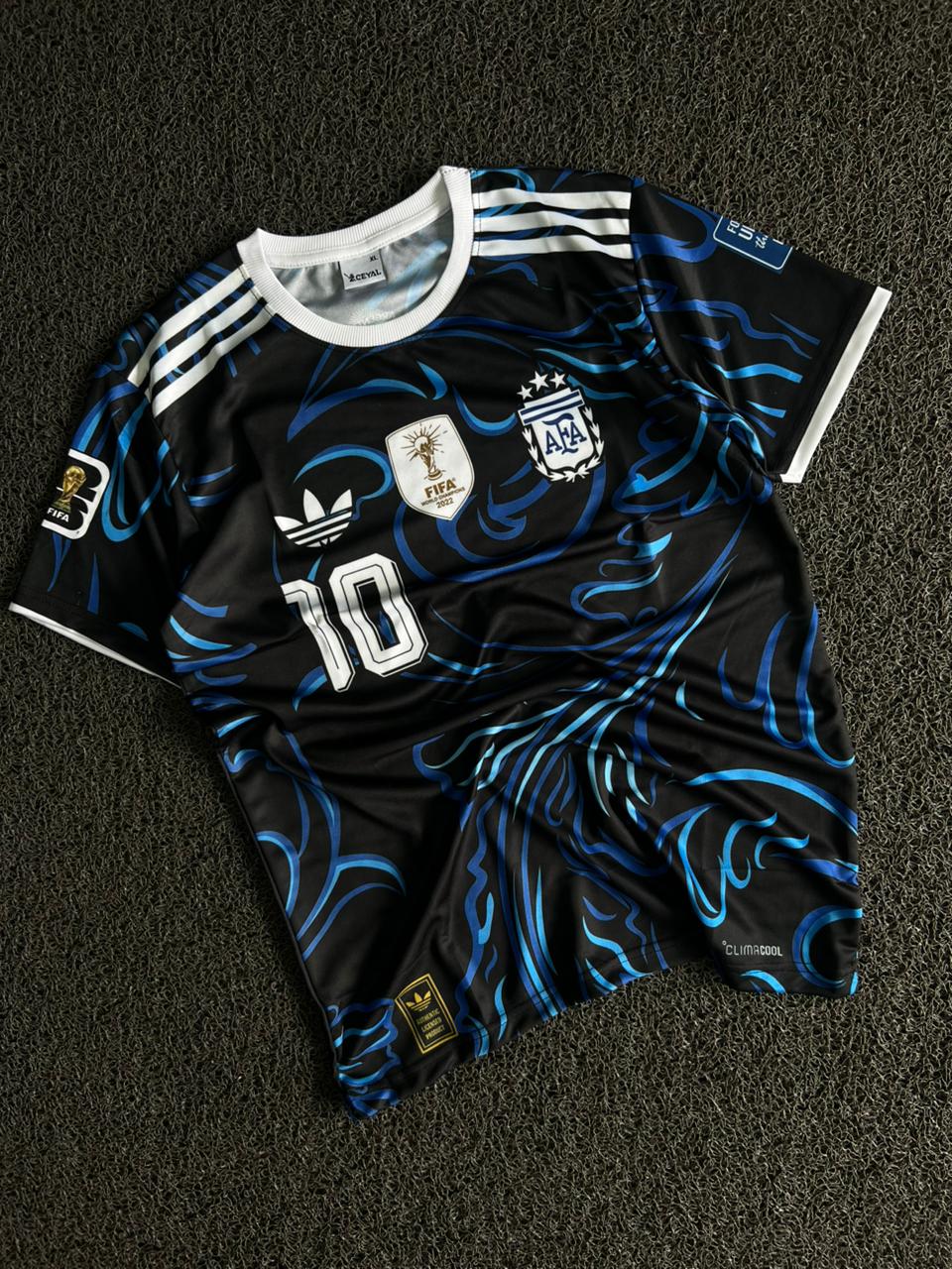 Argentina Messi #10 Black & Blue Special Edition Football Jersey