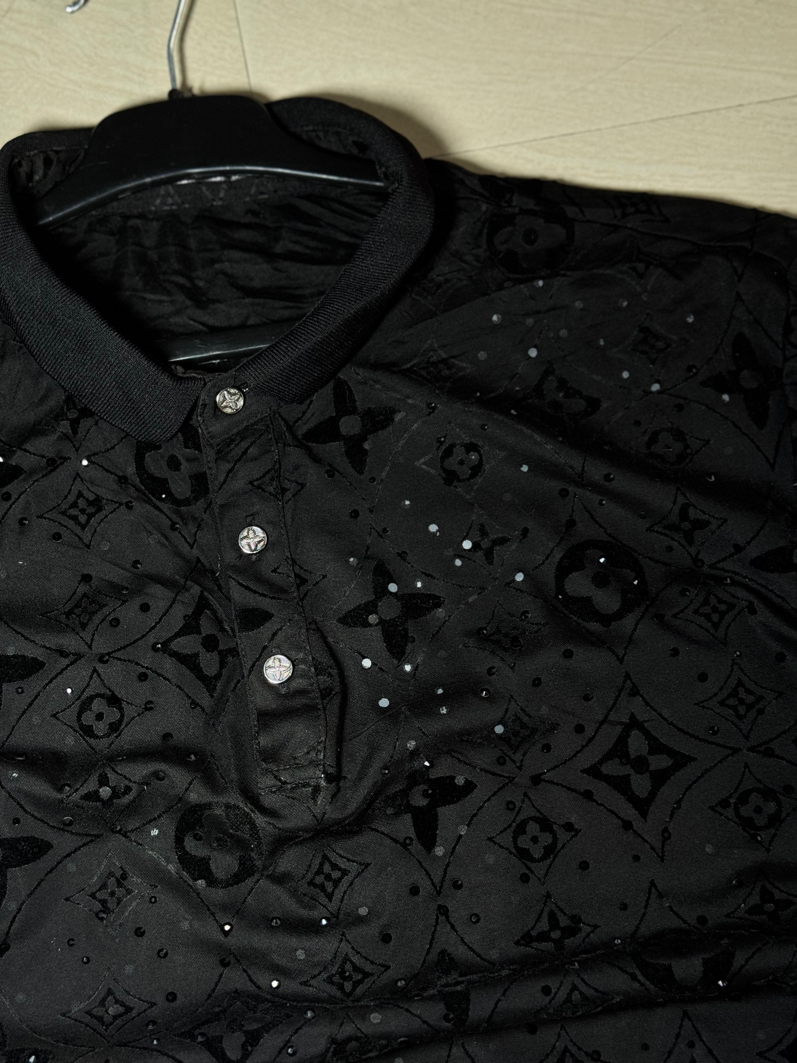Vintage Black Monogram Polo T-Shirt