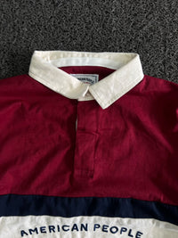 American People Sports Club Striped Rugby-Style Full-Sleeve T-Shirt