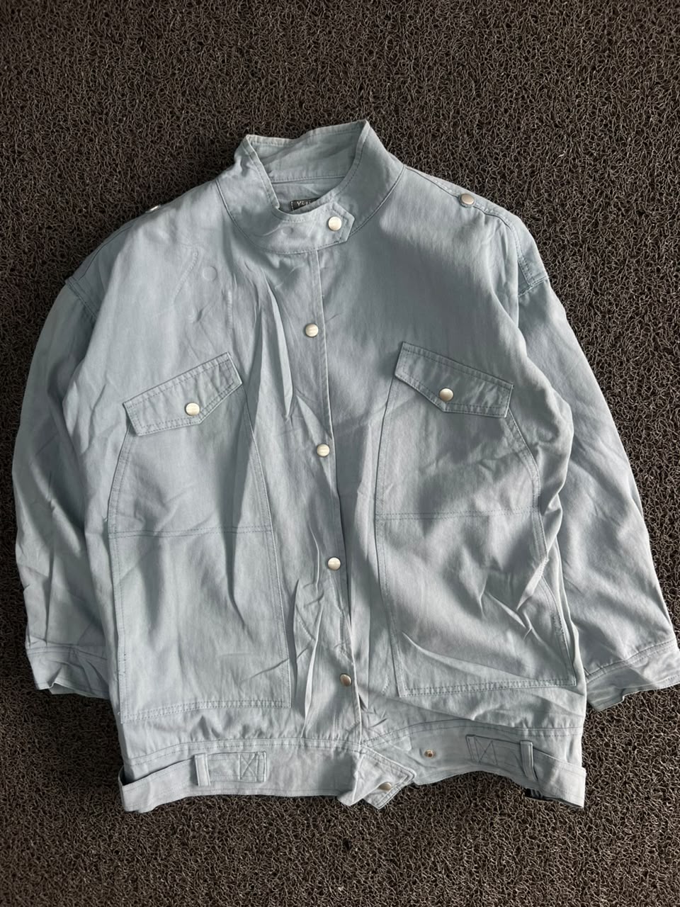 Snap Button Utility Jacket – Minimalist Oversized Casual Outerwear