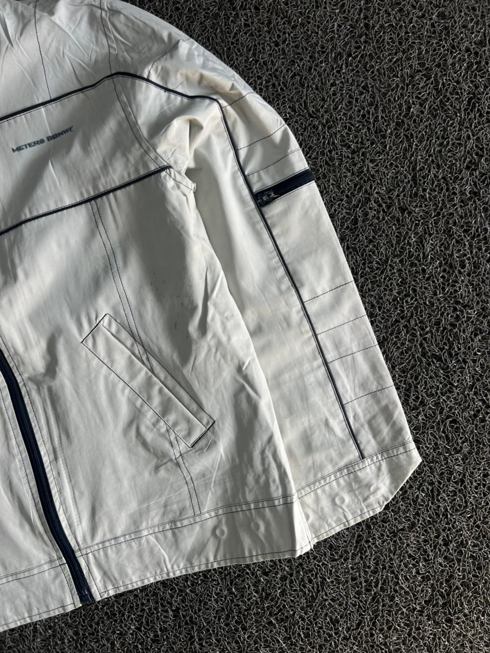 High-Neck Casual Zip-Up Jacket with Contrast Piping
