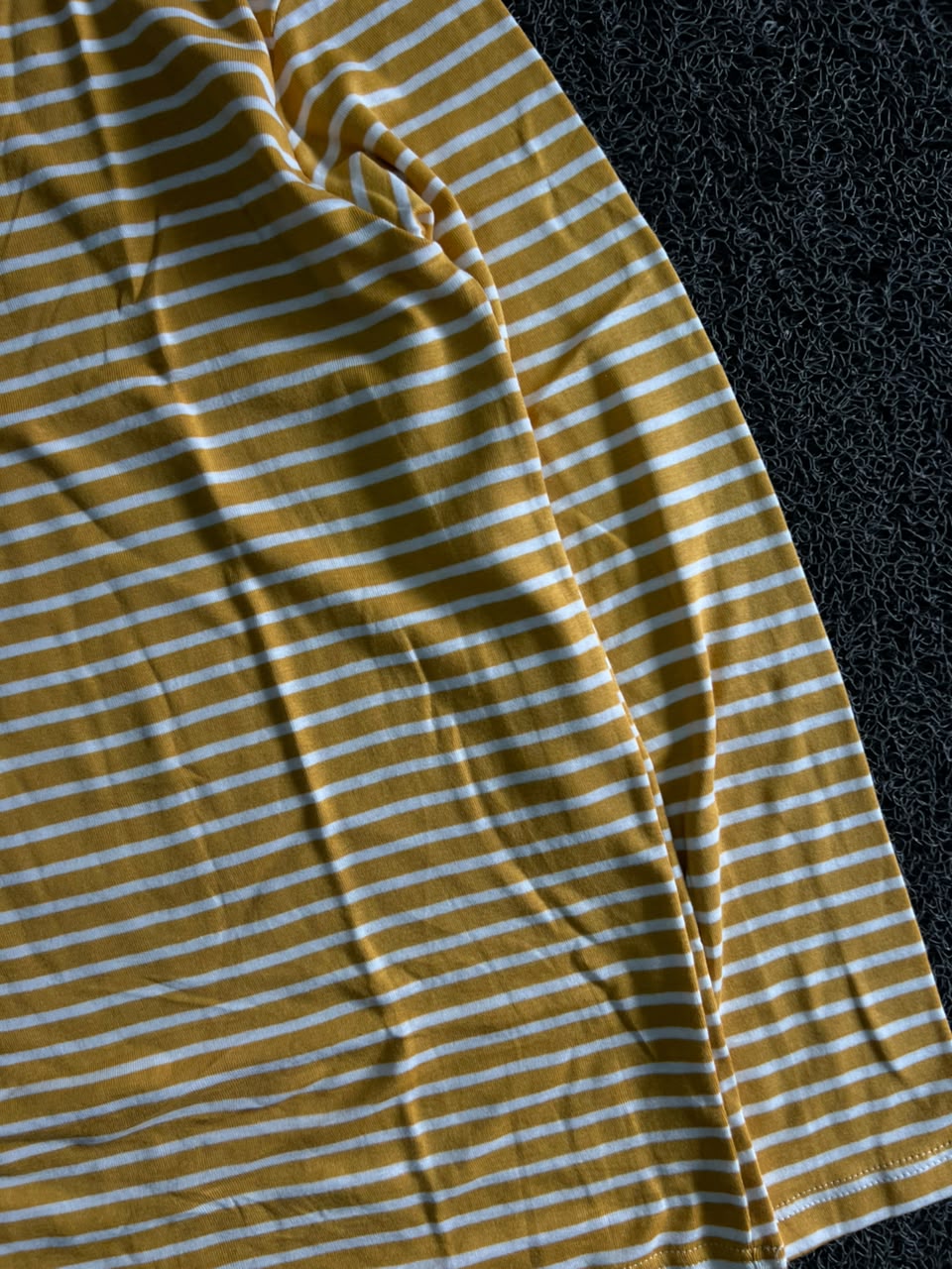 H&M Mustard Yellow & White Striped Full-Sleeve T-Shirt