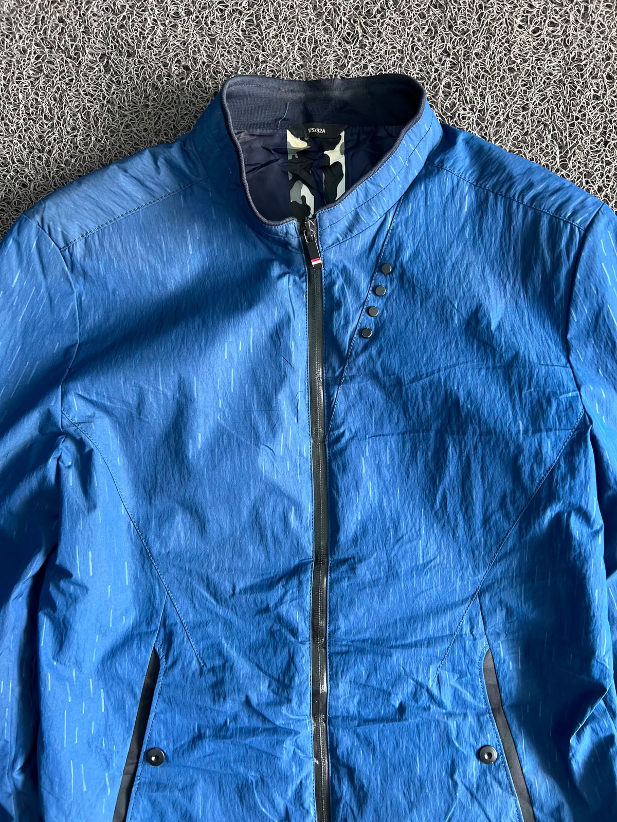 Blue Stand Collar Zip-Up Lightweight Jacket