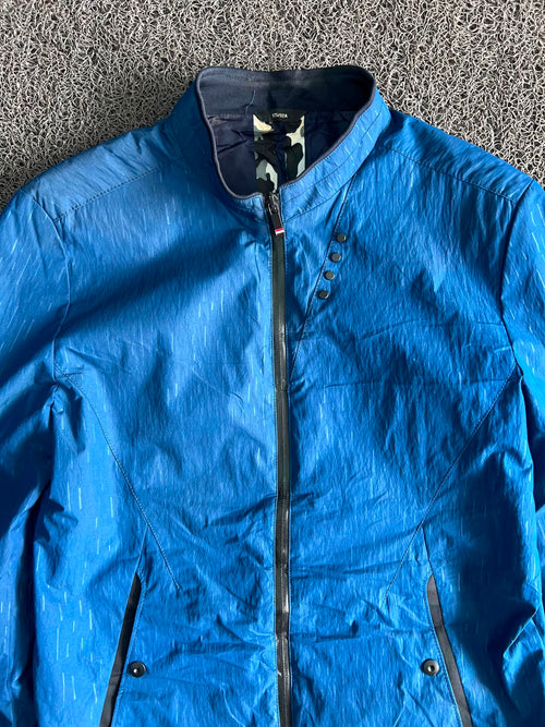 Blue Stand Collar Zip-Up Lightweight Jacket