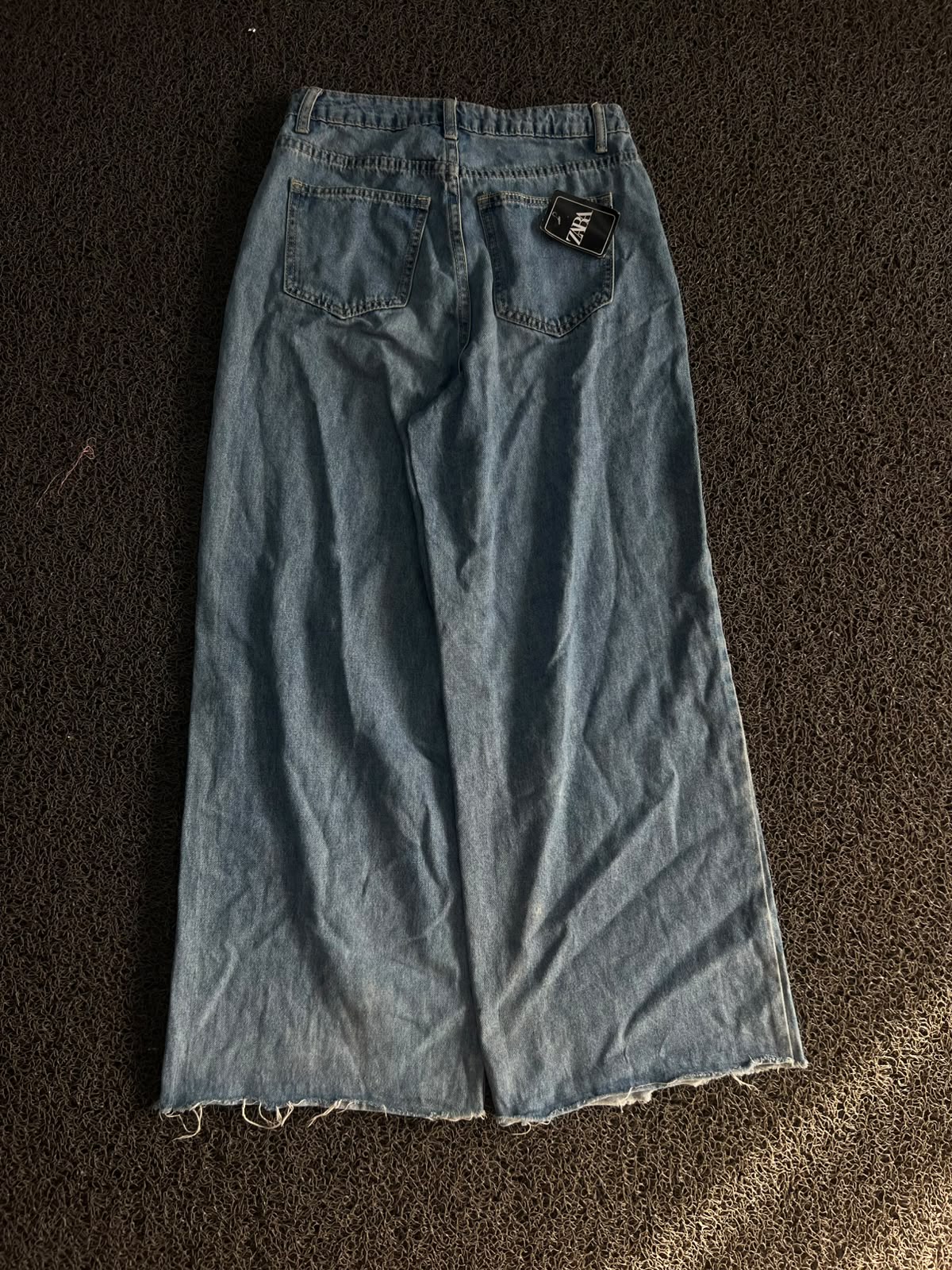 Vintage Zara Wide Leg Bleach Wash Denim Jeans