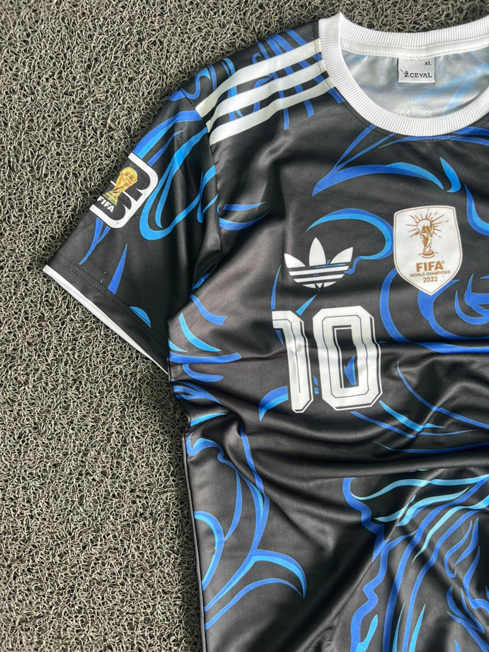 Argentina Messi #10 Black & Blue Special Edition Football Jersey
