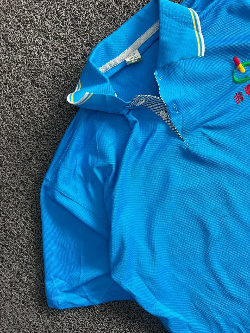 Blue Embroidered Logo Polo T-Shirt