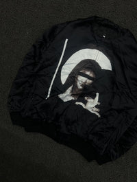 Graphic Print Bomber Jacket | Full-Zip Lightweight Casual Jacket