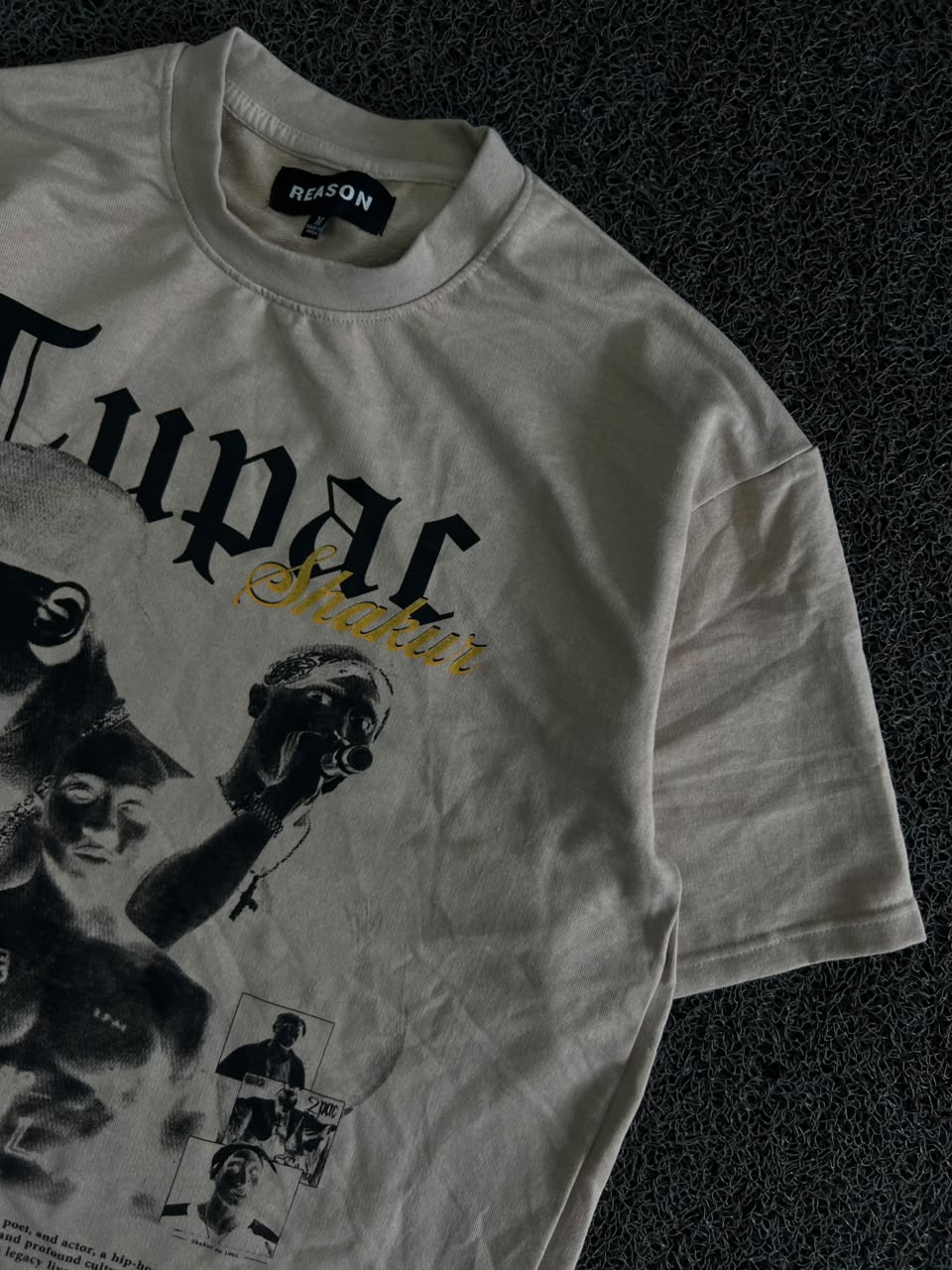 Reason Cream Graphic Print Tupac Shakur T-Shirt