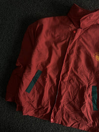 Vintage Stand-Collar Windbreaker Jacket with Embroidered Chest Logo & Front Pockets