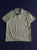Vintage Adidas Light Sage Striped Polo Shirt – Embroidered Logo | Classic Golf Casual