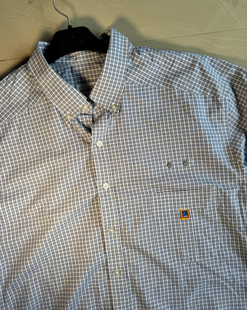 Check Oversized Boxy Half Sleeve Shirt – 8 Ball Back Graphic