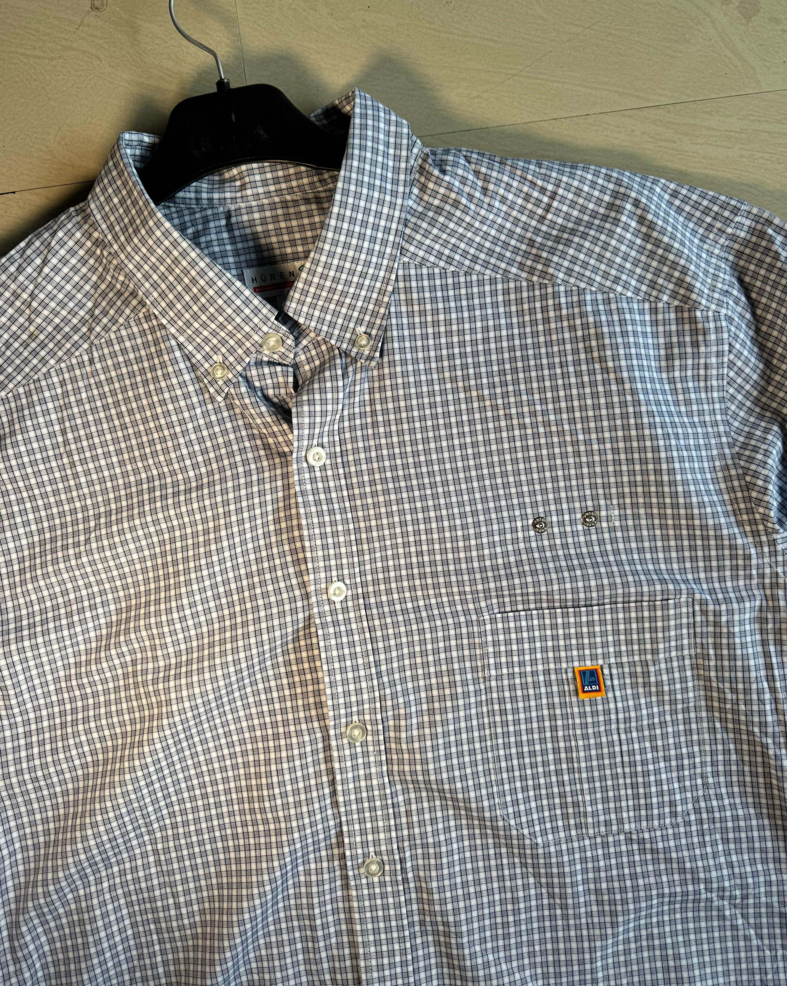 Check Oversized Boxy Half Sleeve Shirt – 8 Ball Back Graphic