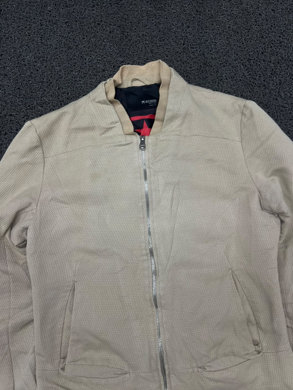 Lightweight Textured Bomber Jacket