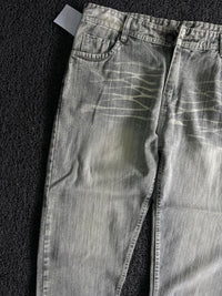 Men's Vintage Washed Grey Straight Fit Denim Jeans