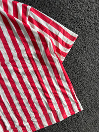 Red & White Vertical Striped T-Shirt – Casual Streetwear Style