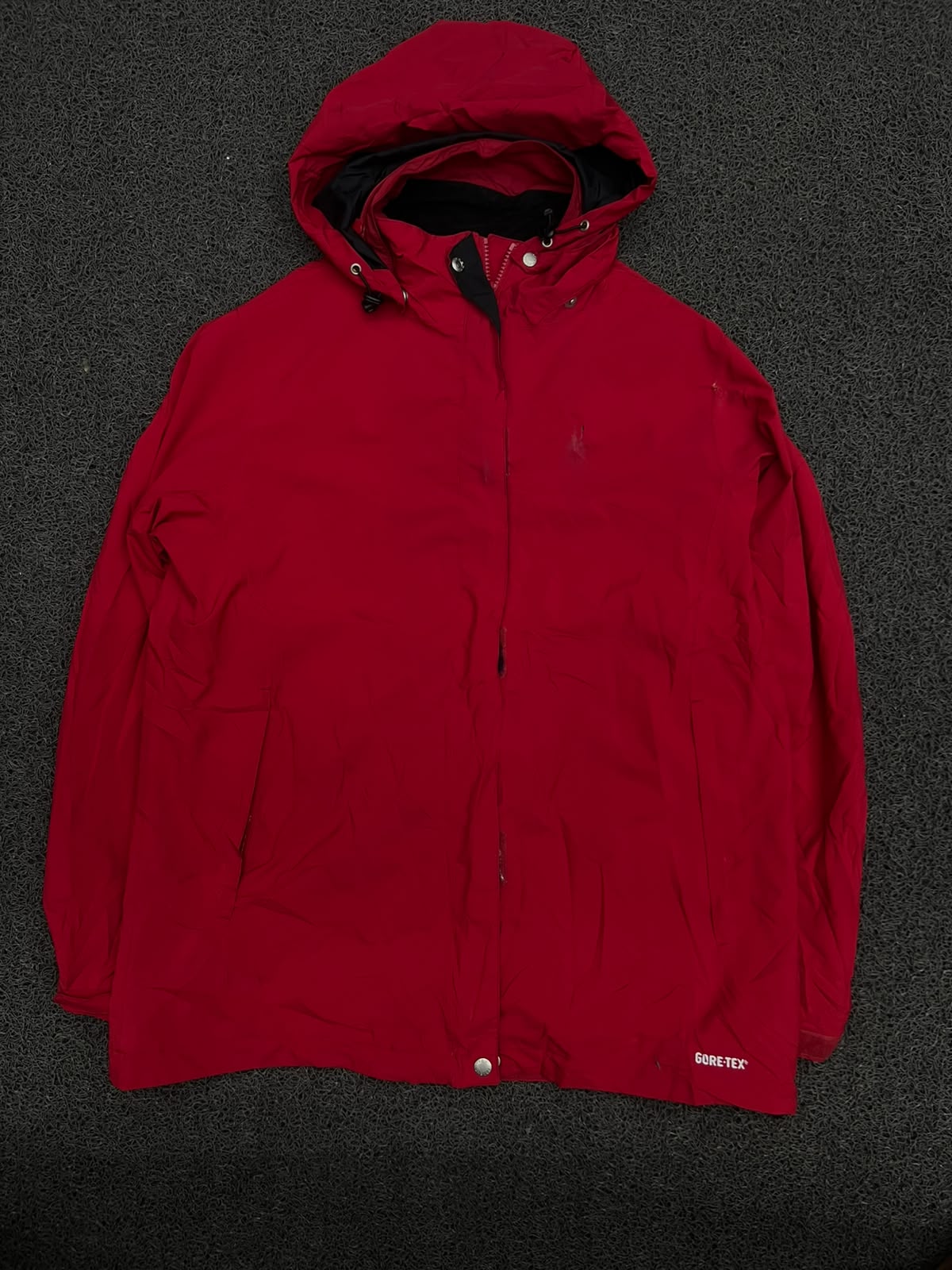 Red GORE-TEX Waterproof Hooded Outdoor Jacket