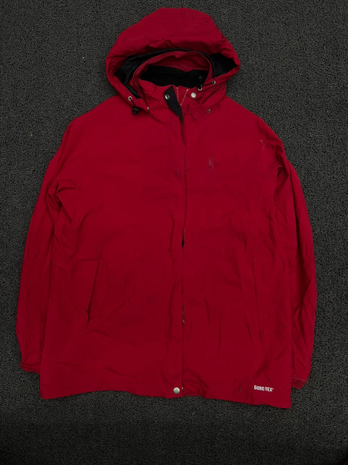 Red GORE-TEX Waterproof Hooded Outdoor Jacket