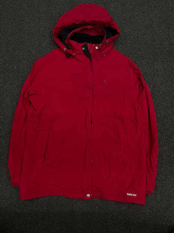 Red GORE-TEX Waterproof Hooded Outdoor Jacket