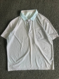 Textured Polo T-Shirt with Contrast Collar & Front Pocket