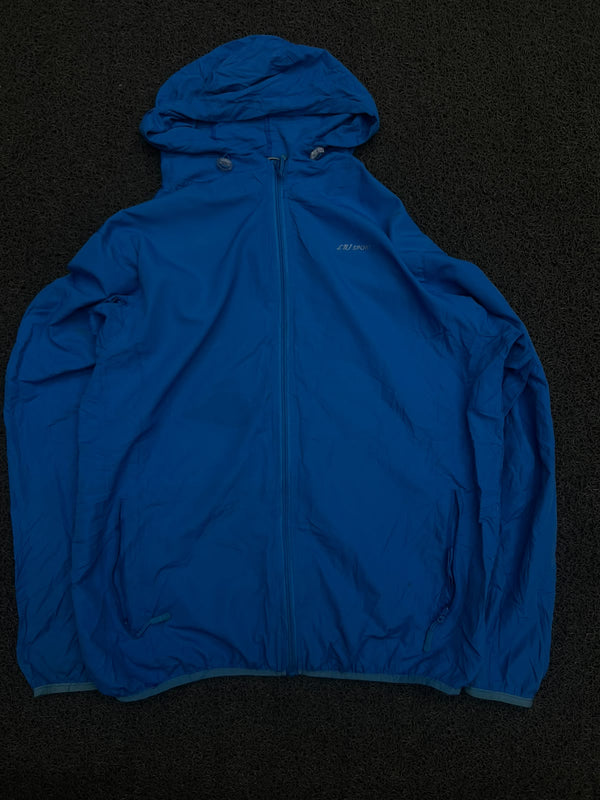 Blue Hooded Lightweight Sports Jacket with Zip Pockets ⚠️ Small Damage