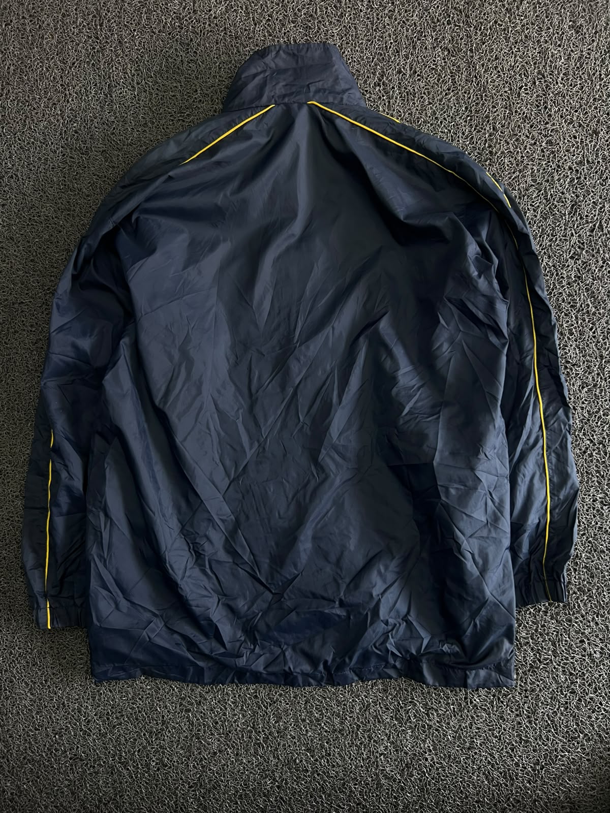 Vintage Airwalk Navy Blue Windbreaker Jacket with Yellow Accents – Thriftwear