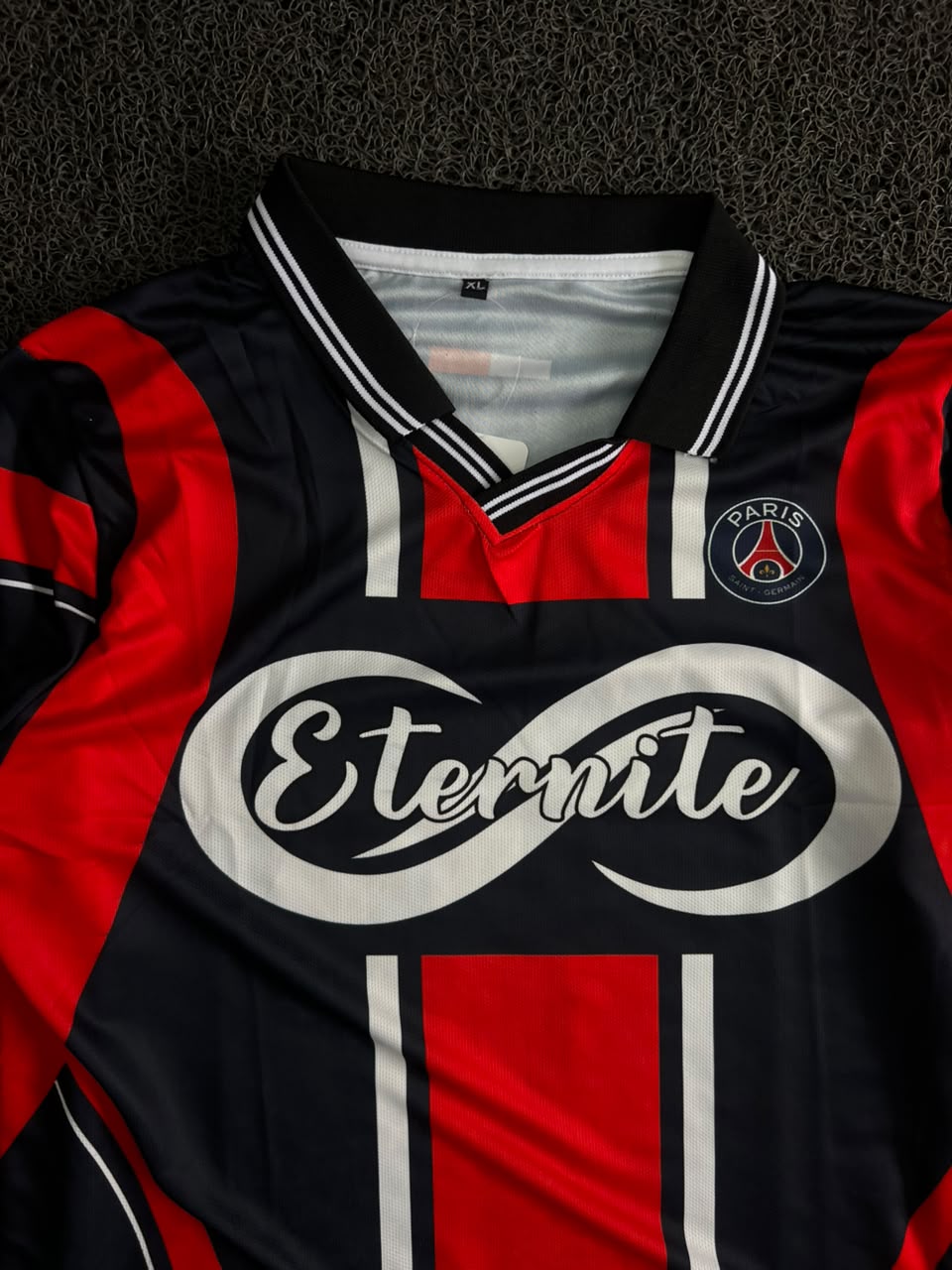 PSG Dembélé #10 Long Sleeve Retro Football Jersey – Black/Red | Eternite Sponsor