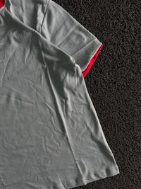 T-Shirt with Red Contrast Collar & Sleeve Trim