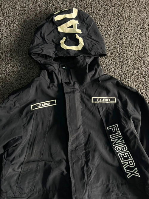 Hooded Graphic Windbreaker Jacket – Lightweight Zip-Up Outdoor Jacket ⚠️ Small Scratch