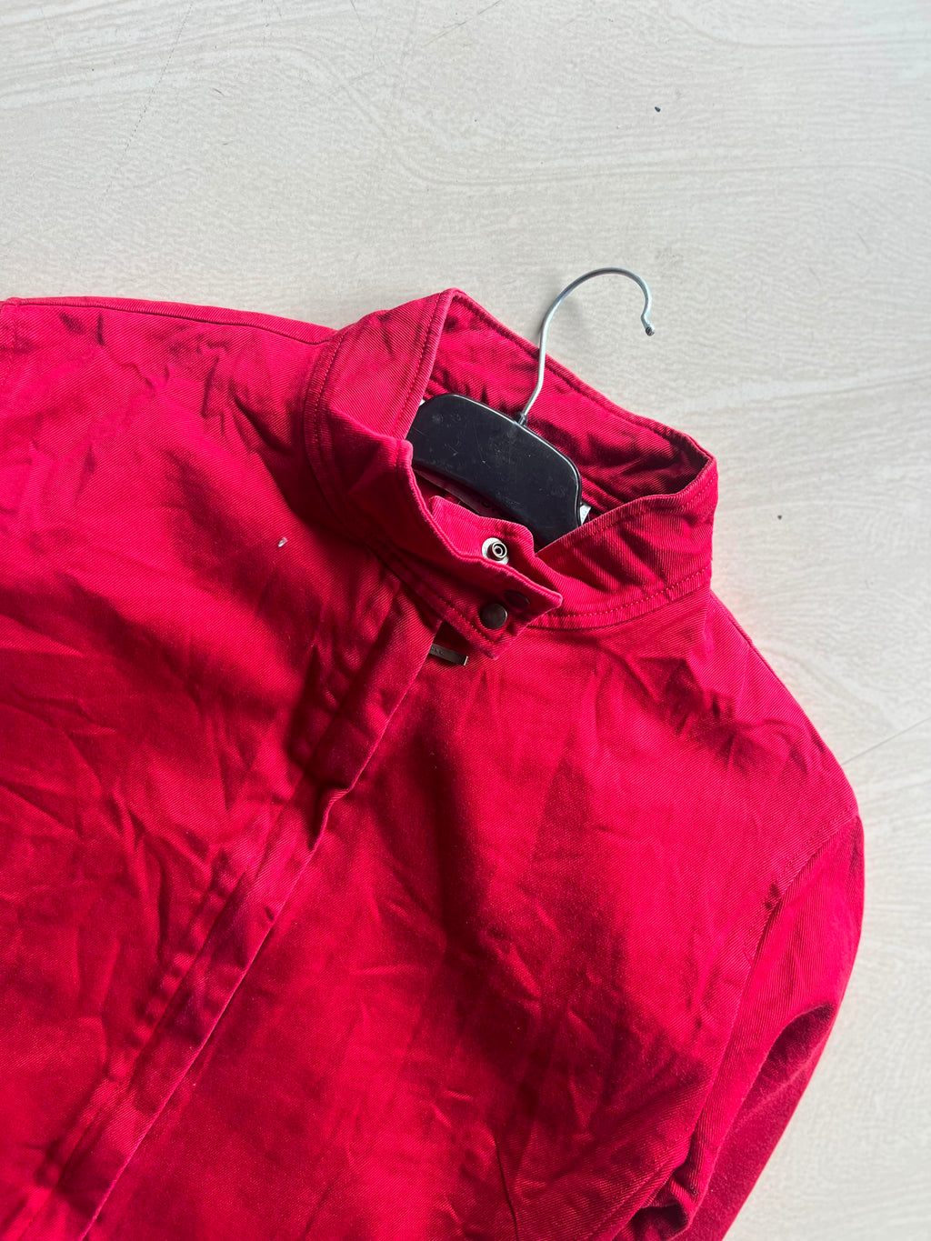 Red Stand Collar Bomber Jacket
