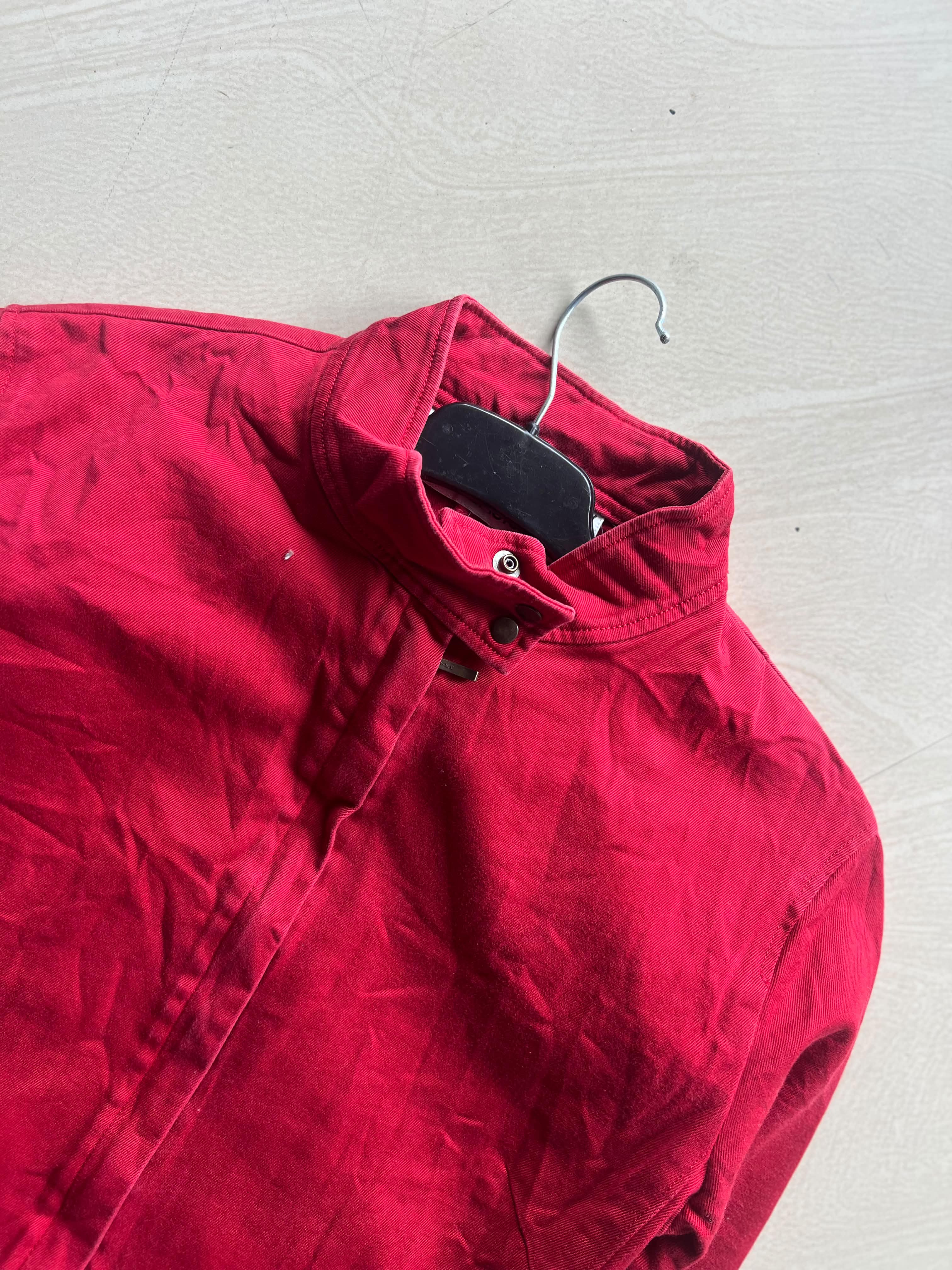 Red Stand Collar Bomber Jacket